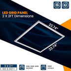 Nothing BUT LEDs 2x2 FT Edge-Lit Frame LED Flat Panel Lights, 5CCT Selectable 3000K‑6500K & 20W/30W/40W, 5000LM, 0‑10V Dimmable, Drop Ceiling Grid Light Fixture, ETL & DLC Listed, 100‑277V – 4 Pack