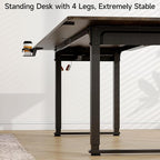 ONBRILL Standing Desk, 71x32 Inches Rectangle Stand Up Desk with 4 Legs, Dual Motor and Memory Controller, Adjustable Height from 28-46 Inches for Home and Computer Workstation, Rustic Brown
