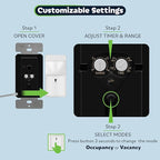TOPGREENER Motion Sensor Switch, PIR Sensor with Ambient Light Level, 𝐍𝐨 𝐍𝐞𝐮𝐭𝐫𝐚𝐥 𝐑𝐞𝐪𝐮𝐢𝐫𝐞𝐝, Ground Wire Required, Occupancy & Vacancy Modes, Single Pole, TDOS5-JM-W-2PCS, White