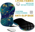 Hokafenle Ergonomic Mouse Pad Wrist Support, Wrist Rest Mousepad for Carpal Tunnel Pain Relief with Integrated Memory Foam Slope Massage Bulge (11.8x7.9 inch,Blue Gold