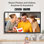 32-Inch FHD 64GB Extra Large Digital Picture Frame - 1920x1080 IPS 1080P Digital Photo Frame, Remote Control, Sync Smartphone Screen, Share Photos Videos via App Email, for Mom Dad