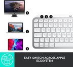 Logitech MX Keys Mini for Mac Minimalist Wireless Keyboard, Compact, Bluetooth, Backlit Keys, USB-C, Tactile Typing, Compatible with MacBook Pro,MacBook Air,iMac,iPad - Pale Grey