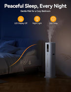 VAGKRI 12L Large Room Humidifier, 120H Long Lasting Cool Mist, 3 Mist Levels, Auto Humidity Adjustment, Top Fill Design with Essential Oil Tray for Bedroom, Home, Plants, Baby