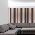 NeatiEase Wood Wall Panels, 9 Feet Acoustic Slat Wall Panels for Interior Wall Decor and Noise Reduction, Decorative Slat Wall Paneling, Natural Walnut, 6-Piece