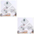 Feadily 6 Pack Metal Grid Panel, 13.8" x 13.8" Black Wire Grid Wall Organizer for Photos, Notes & Decor, Include 2 Hook Racks