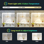 YEELAIT 40x30 Inch RGB LED Bathroom Mirror Front Light and RGB Backlit Lighted Vanity Mirror for Bathroom Wall Mounted Dimmable Anti Fog Memory Shatter-Proof IP54 Waterproof Horizontal/Vertical