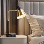 Starstrips Desk Lamp with Dual USB Charging Port, Heavy Duty Metal Task Light, 340 Degree Swivel Arms, Easy Assembly with Cord Guide, Reading Lamp for Home Office, Black & Gold (Bulb Not Included)