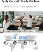 VIMTAG Indoor Pet Camera, 2.5K Dog Camera with Phone App, 360° Pan/Tilt Security Camera Indoor for Home/Nanny/Baby/Cat/Room, Dual-Band WiFi, Night Vision, Motion Tracking, 2-Way Audio, Cloud & SD Card