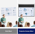 Instahibit 72" 16:9 Manual Pull Down Projector Screen 4K Self-Locking Home Theater Cinema Meeting Room Classroom Restaurant Bar Office