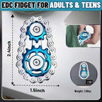 Valentines Day Gifts for Teens Boys Metal Fidget Spinner Toys for Adults Figette Bike Chain Roller Cool Gadgets ADHD Anxiety Stress Relief Items Figet Desk Offices EDC Men - Blue