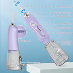 Water Dental Flosser Teeth Pick, H2ofloss Cordless Portable Oral Irrigator 300ML Rechargeable Travel Irrigation Cleaner IPX7 Waterproof WaterFlosser for Home Travel Lavender