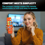 EZclicker Big Button Universal TV Remote (Orange) Simple Easy to Use, Great for Seniors, Works with Major TV Brands (2xAAA Batteries Not Included)