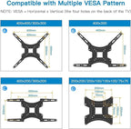 Full Motion TV Wall Mount Bracket Articulating Arms Swivels Tilts Extension for Most 24-55 Inch LED LCD Flat Curved Screen TVs, Max VESA 400x400mm up to 66lbs by Pipishell