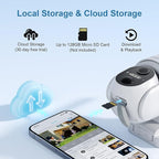 HOSAFE.COM Home Security Cameras Wireless Outdoor, Outdoor Camera Wireless WiFi, 360 Camera Solar Powered, PTZ, PIR Sensor, 2K HD Color Night Vision, 2-Way Talk, IP66 Waterproof, 2 Pack