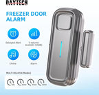 Daytech Freezer Door Alarm with Delay 1/2/3/4 mins Reminder When Left Open Fridge Alarm 0 to 120 dB Refrigerator Door ajar Alert for Home Garage Basement(1 Pack Gray)