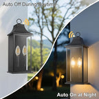 Dusk to Dawn Outdoor Lighting, Black Exterior Lighting Fixtures, 20.6’’ Outdoor Wall Sconce, IP65 Waterproof, Weather-Resistant, Outside Lights for House, Porch, Garage – E12 Bulbs Not Included