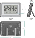 La Crosse Technology 513-88907-INT Digital Atomic Clock with Temperature - Cool Gray/Silver