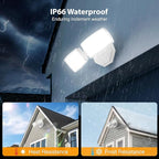 Onforu 3200LM Flood Lights Outdoor, 32W 6500K LED Security Light Manual Switch Controlled, IP66 Waterproof Outdoor Lights, Wall Mount Exterior Flood Light with 2 Adjustable Heads Floodlights Outside