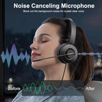 MAIRDI USB Headset with Microphone, 7.1 Surround Sound, USB-A/Type C/3.5mm 3-in-1 Wired Headset with Mic Noise Cancelling & Mute, Computer Headphone for Laptop Home Work Office CallCenter Teams Zoom