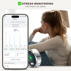 Smart Ring for Women Men, Fashion Minimalist Fitness Ring & Sleep Tracker Ring with Heart Rate, Blood Pressure, Waterproof Health Ring, Birthday Gift for Women Men, No Subscription (Size 9, Silver)