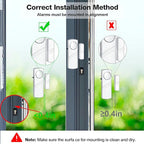Security Door Window Alarm, Wireless Sensor Door Window Burglar Alarm, Door Alarms for Kids Safety, Easy Installation Doorbell Alarms for Office House Window Pool (4 Pack)