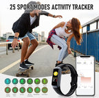 Fitness Tracker with 24/7 Heart Rate Blood Oxygen Sleep Monitor, 1.1" AMOLED Touch Screen Activity Tracker Smart Watches, IP68 Waterproof Step Counter Pedometer for Women Men