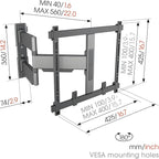 Vogel's TVM 5445 Full-Motion Ultra-Thin TV Wall Bracket for 32-65 inch TVs, Max. 77 lbs, Swivels up to 180°, Full-Motion TV Mount max. VESA 400x400, Universally Compatible
