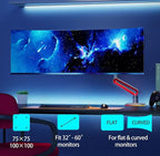 NB Designer Gaming Monitor Arm for 32 to 60 Inches Screen, Load up to 20 kg, VESA 75/100, RGB-Light, Heavy Duty, Multi Angle Adjustable, Premium Aluminum, Long Arm Extension Red