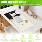 Eflxamz Desk Pad,Black Cat Desk Mat,Cute Cat Large Gaming Mouse Pad for Desk,Extended Big Computer Keyboard Mouse Pad with Non-Slip Base and Stitched Edge,35.4"x15.7"