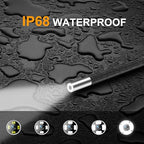 BORESOEIL 360° Articulating Borescope, 5.0FT 0.25in HD 1080P Flexible Snake Camera with Light, 5" IPS Screen for Plumbing & Machinery Inspection, Waterproof Endoscope