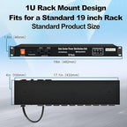ThePoEstore 1U PDU Network Servers Surge Protector Power Distribution Unit 12-Outlet, 120V 20A, 3600 Joules 10KA,19″ Rack Mount Power Strip,Heavy-Duty 12AWG 16 ft Cord,w/AC Filter