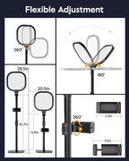 Video Conference Lighting for Zoom Meeting, Ring Light for Desk with Flexible Stand, 30 Light Modes Light for Video Recording, Desk Light & Memory Function for Zoom Calls, Video Streaming, Webcam