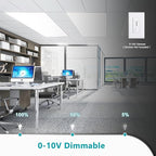 VocgoUU 42-Pack 2x4 LED Flat Panel Light Drop Ceiling, 0-10V Dimmable, 5000K 4000K 3000K Selectable & 50W 40W 30W Switchable, 100-277Vac, ETL & DLC