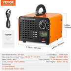 VEVOR Ozone Generator, 12000mg/h Ozone Machine, High Capacity Commercial/Industrial Ozone Generator Machine with 0-120 min Time Setting for Rooms, Cars
