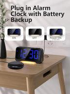 Mesqool Extra-Loud Alarm Clock with Bed Shaker for Heavy Sleepers, Vibrating & Buzzer Modes, Dual Alarms, USB Charging, Snooze & Battery Backup for Adults, Teens, Seniors