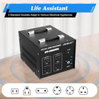 8000W/10000W Voltage Converter Transformer Step Up/Down 110V/220V Heavy Duty Transformer Power Converter Automatic Voltage Regulator Voltage Converter Circuit Breaker Protection (DT-10000VA)