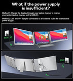 FOPO Portable Monitor for Laptop - 16” FHD 1200P Triple Monitor Laptop Screen Extender with HDMI and USB-C Connectivity for Effortless Multitasking-S11