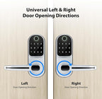 CATCHFACE Smart Fingerprint Lock - Keyless Entry Door Lock with Reversible Handle - Silver