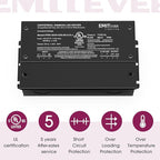 EMITEVER Dimmable Led Driver, 2 Packs 30W AC 110V-277V to DC 24V Transformer, 5-in-1 Dimming: ELV/MLV/TRIAC / 0-10V / 1-10V / 10V PWM/Potentiometer, Waterproof IP67 and UL Listed