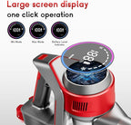 BSNAW Cordless Stick Vacuum Cleaner - Rechargeable, 35Kpa Powerful Vacuums with Detachable Battery, LED Display, 45Mins Runtime, 8 in 1 Handheld Vacuum for Hardfloor & Carpets Pet Hair, Red