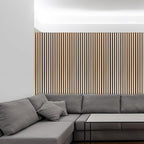 NeatiEase Wood Wall Panels, 9 Feet Acoustic Slat Wall Panels for Interior Wall Decor and Noise Reduction, Decorative Slat Wall Paneling, Natural Oak, 6-Piece