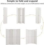 Room Divider Freestanding Folding Pegboard Privacy Screen 4-Panel Display Stand for Jewelry Craft Shows Retail Natural Wood Portable Space-Saving