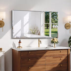 CILIBER Beveled Bathroom Mirror, 24x40 Large Frameless Mirrors for Over Sink, Upgraded Shatterproof Beveled Frameless Vanity Mirror for Bathroom,Bedroom,Living Room and Entryway