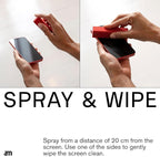 am Screen Cleaner Mist Spray with Microfiber Cloth Around – Alcohol-Free, Streak-Free Screen Cleaning Kit for Smartphones, Tablets, Laptops, Smart TVs & Car Screens, 3 Pack, Gray
