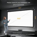 100 inch Projector Screen 2025 Upgraded - Black Backing,Straight Edges, Foldable, Washable and Wrinkle-Free - for Indoor Home Theater and Outdoor Cinema - White 16:9 by IOLIEO