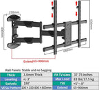 XinleTech 35 Inch Long Arm TV Wall Mount for 37-75 Inch TVs,Full Motion Corner Mount with Extension,±90°Swivel,Tilt&Level Adjust,Max VESA 800x600mm,Heavy-Duty TV Mount,XL-DY858S