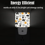 FSHVQKD Halloween Black Cat Night Light,Plug Into Wall for Boys Girls Bedroom Decorative Square Night Light Lamp 0.5w Sleep Friendly