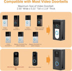 No Drill Adhesive Video Doorbell Mount Compatible for Ring/Blink Video Doorbell, Not Block Doorbell Sensor, QIBOX Anti-Theft Camera Mount Bracket Cover Holder