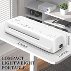Mas & Pro Thermal Laminator Machine 9 Inch with 40 Laminating Sheets, Hot & Cold, Anti-Jam, Fast Warm-Up, 2-Roller, Portable for Home Office School, Letter Size/A4/A5/A6/Photo/Document, White