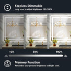 YEELAIT 44x30 Inch LED Bathroom Mirror with Lights Front and Backlit Lighted Vanity Mirror for Bathroom Wall with 3 Colors Dimmable Anti-Fog Memory Shatter-Proof IP54 Waterproof Horizontal/Vertical